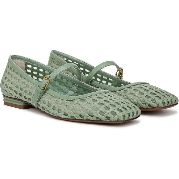 Franco Sarto Womens Aloe Green Woven Fabric Tinsley Mary Jane Ballet Flats - Picture 7 of 9